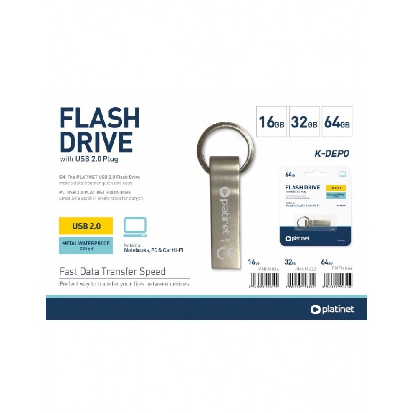 Memory usb drive Platinet Metal Waterproof 32GB USB 2.0 Memory usb drive Platinet Metal Waterproof 32GB USB 2.0