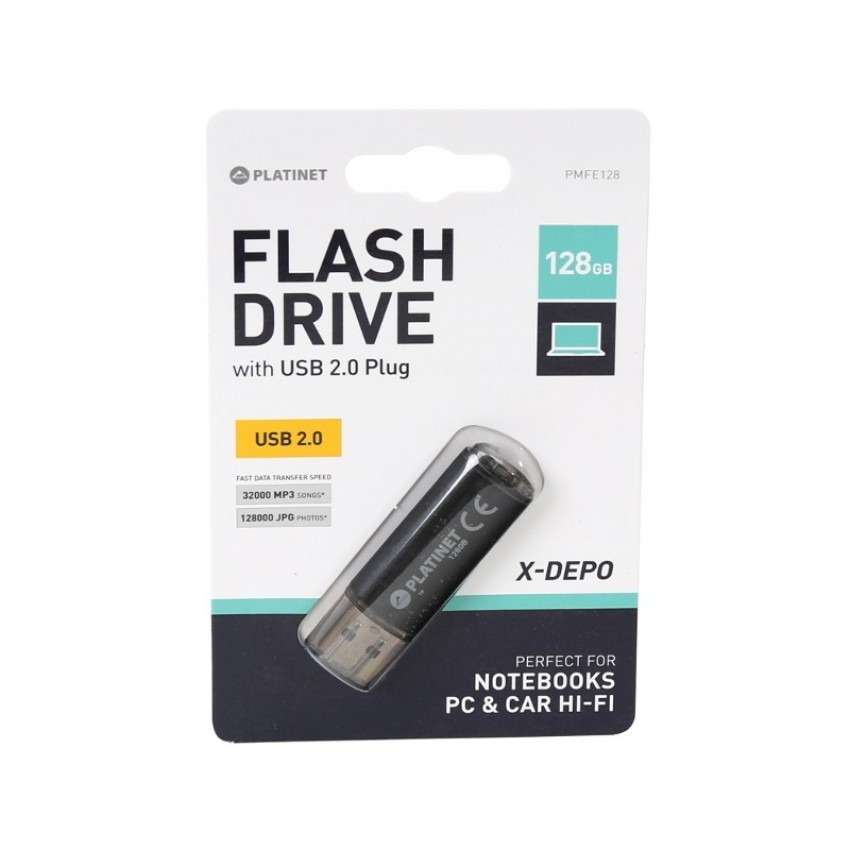 USB flash Platinet 128GB USB 2.0 USB zibatmiņa Platinet 128GB USB 2.0