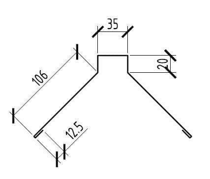 Конек плоский Weckman / Векман 0.5 мм, Pural 50 мкм, цвет RR 32 (темно-коричневый)