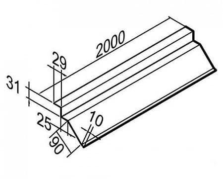 Карнизная планка Gerard, 2000 мм, ashwood (171)