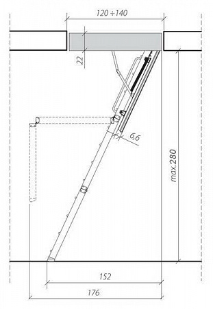 Чердачная лестница Fakro LTK 70*120*280 см