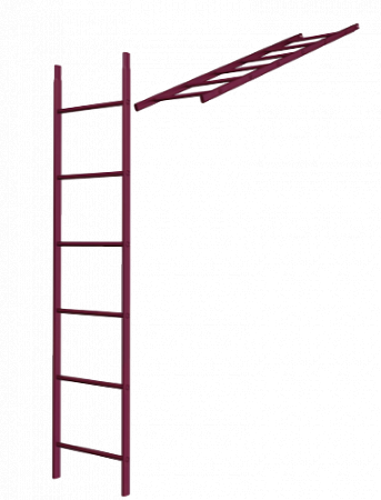 Лестница Металл Профиль кровельная и стеновая, 1.86 м (без кронштейнов), цвет Ral 3005 (красное вино, вишня)