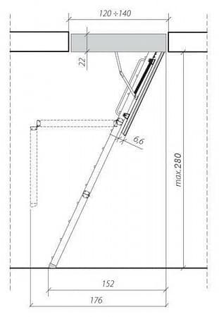 Чердачная лестница Fakro LTK 70*140*280 см