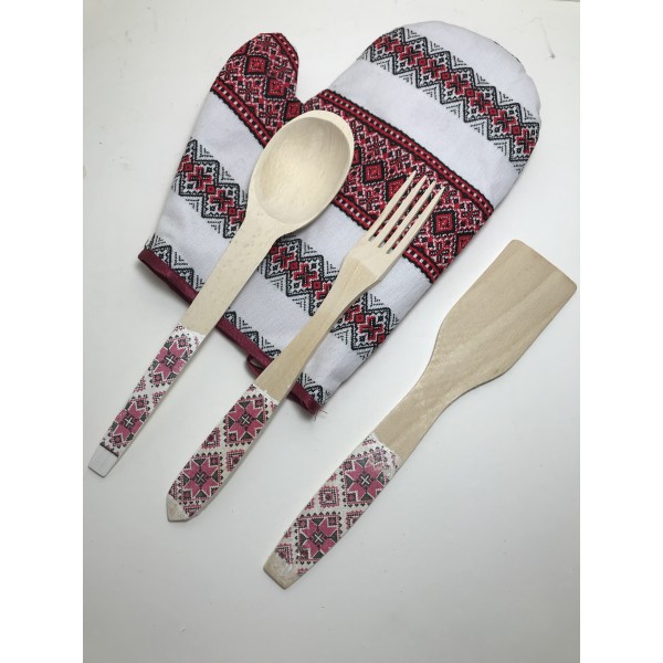 Set cadou manusa cu ustensile de bucatarie Set cadou manusa cu ustensile de bucatarie