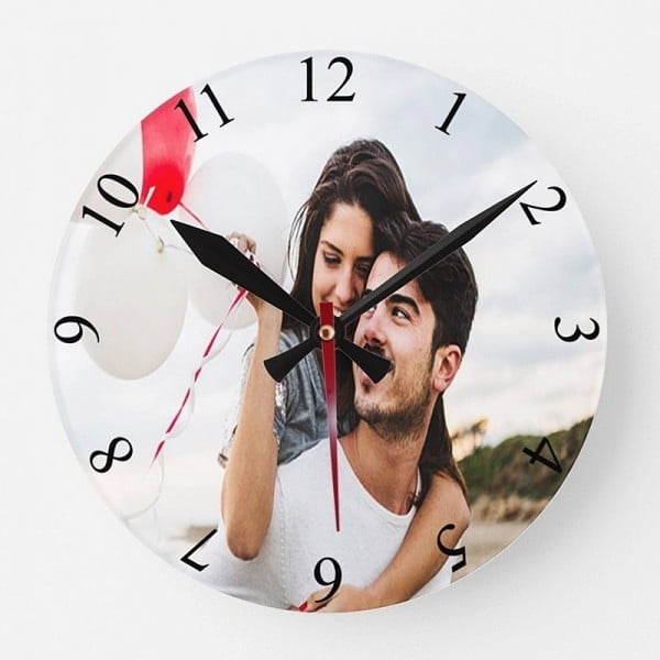 Ceas personalizat din sticla rotund Ceas personalizat din sticla rotund