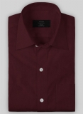 Burgundy Herringbone Cotton Shirt