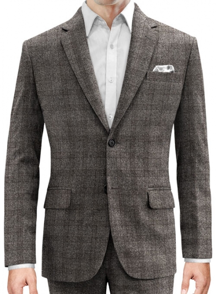 Saga Charcoal Feather Tweed Suit