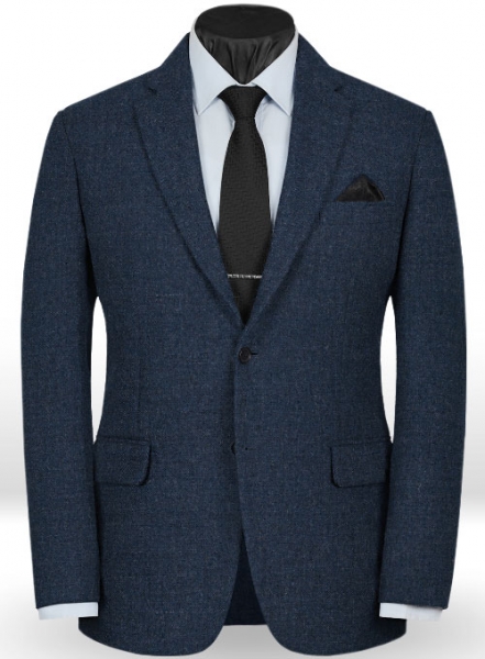 Vintage Rope Weave Dark Blue Tweed Suit