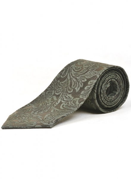 Paisley Persian Blue Black Leather Tie