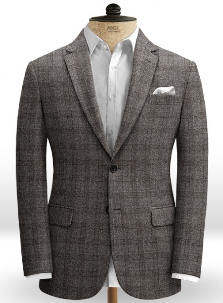 Saga Charcoal Feather Tweed Suit