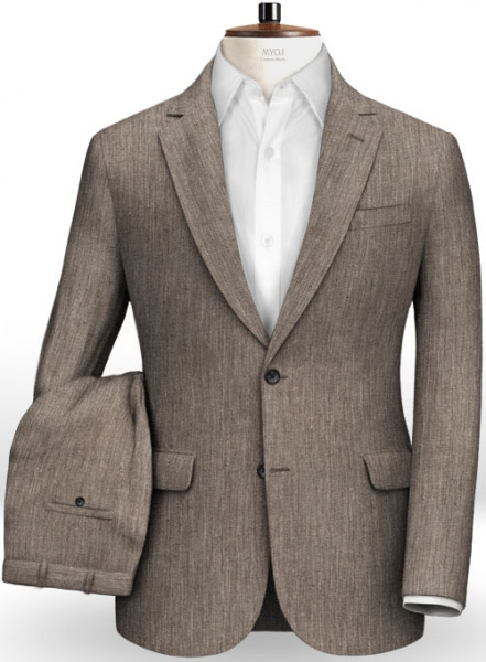 Italian Sober Green Linen Suit