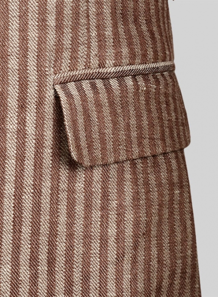 Italian Brown Stripe Linen Suit