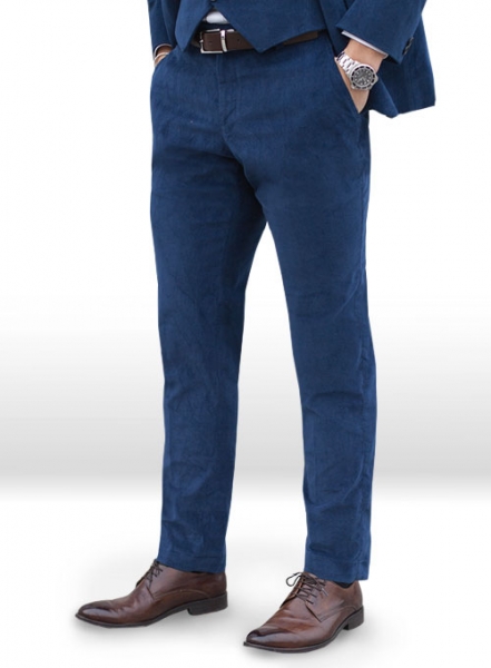 Stretch Cobalt Blue Corduroy Suit