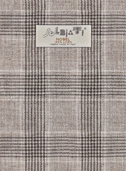 Solbiati Brown Checks Linen Suit
