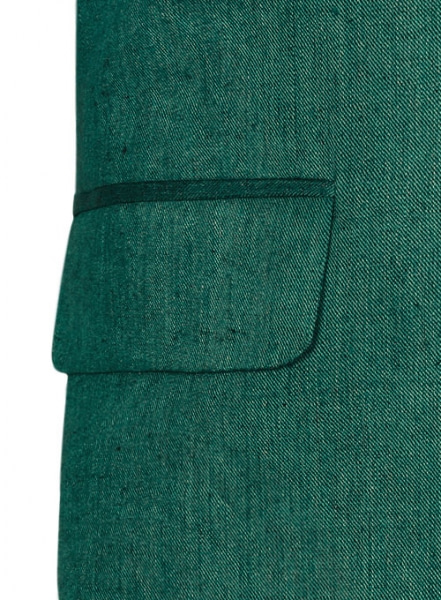 Italian Denim Green Linen Suit