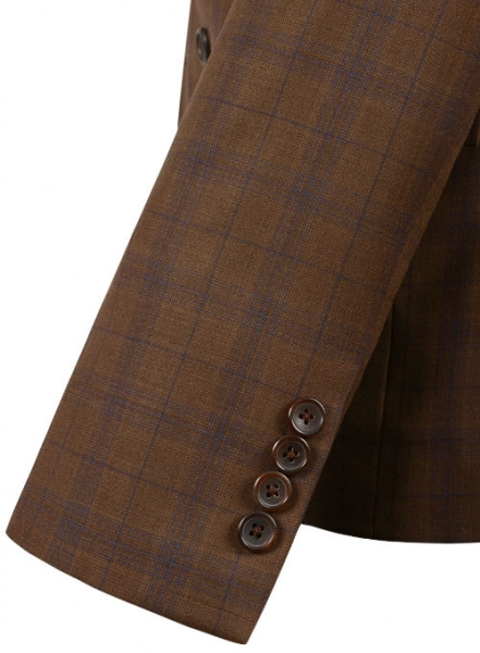 Caviar Highland Brown Double Breasted Wool Jacket