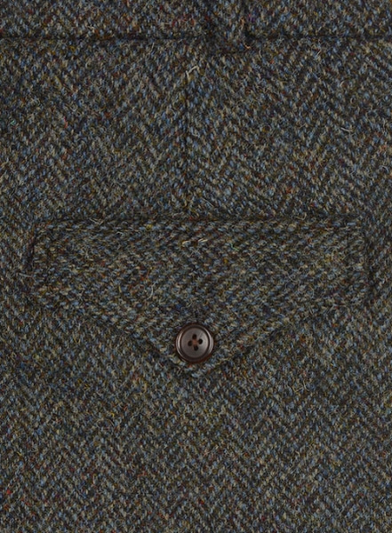 Harris Tweed Ridge Blue Herringbone Pants