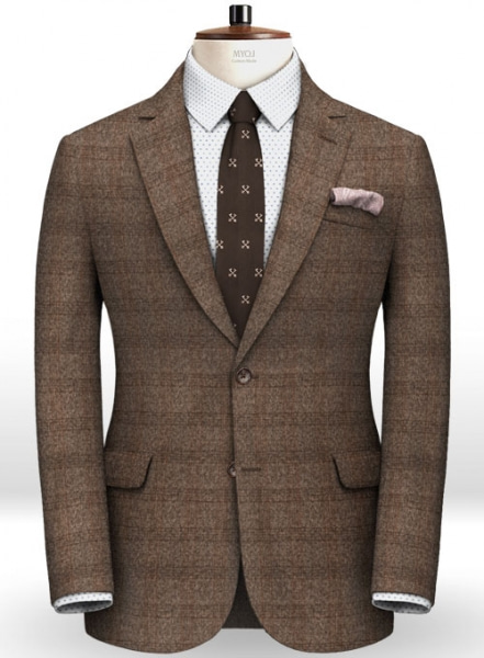 Saga Brown Feather Tweed Suit