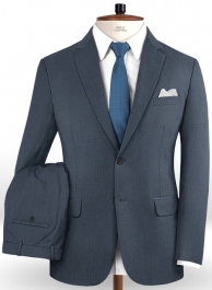 Scabal Blue Twill Wool Suit