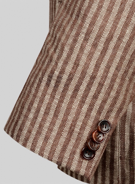 Italian Brown Stripe Linen Jacket