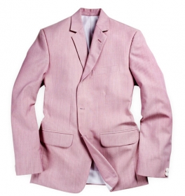 Stripe Pink Wool Linen Jacket