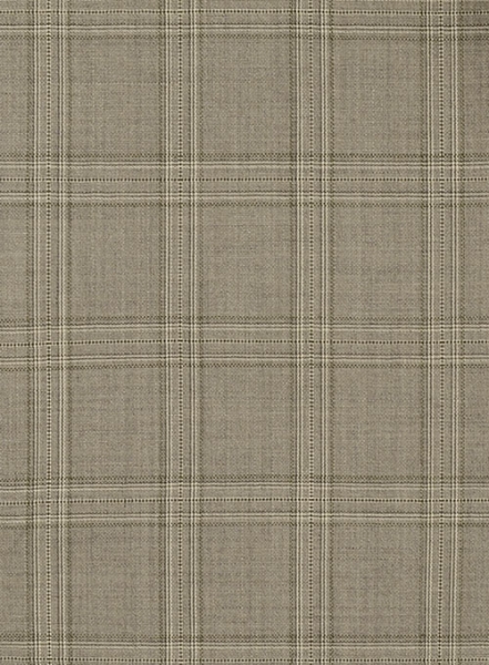 Napolean Beige Checks Wool Suit