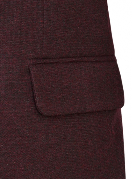 Light Weight Dark Maroon Tweed Jacket