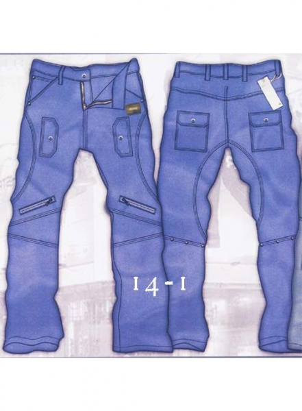 Leather Cargo Jeans - Style 14-1