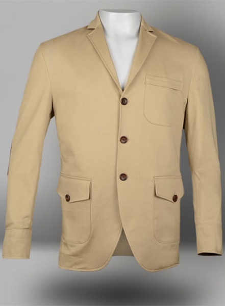 Light Beige Super Cotton Stretch Jacket with Trim