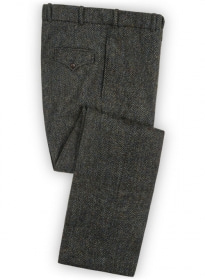 Harris Tweed Ridge Blue Herringbone Pants