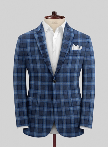 Solbiati Blue Glen Linen Jacket