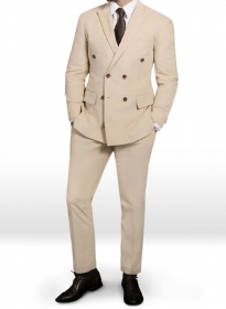 Stretch Light Beige Corduroy Suit