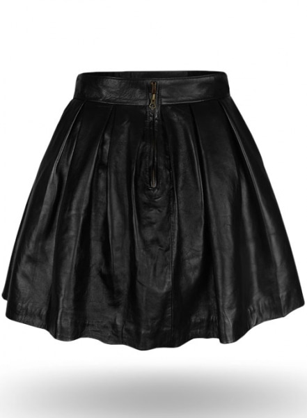 Pleated Leather Skirt