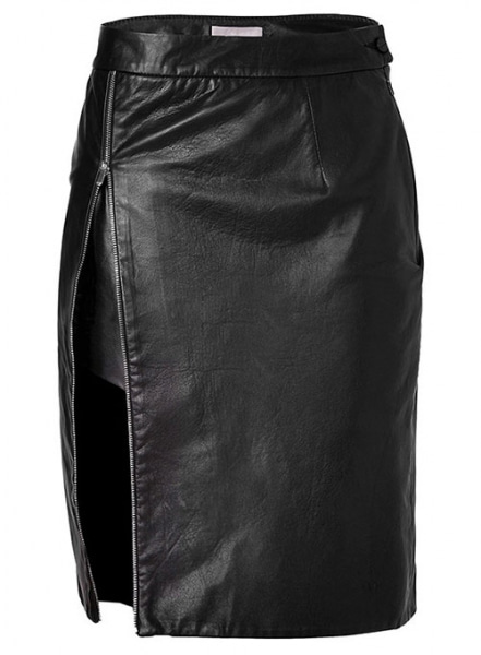 Scalloped Leather Skirt - # 476