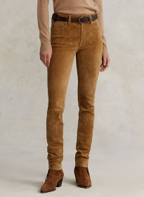 Suede Leather Jeans