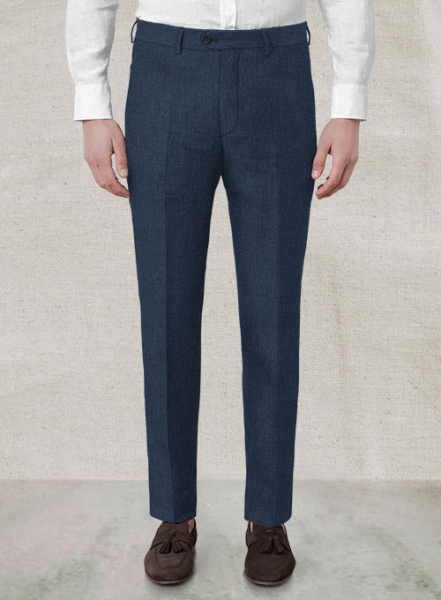 Safari Blue Cotton Linen Suit