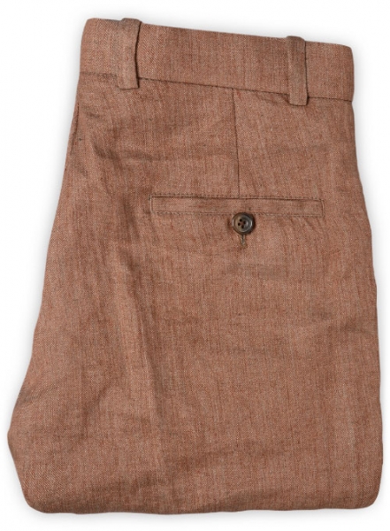 Italian Brown Twill Linen Pants
