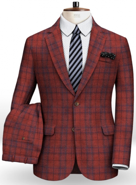 Napolean Tartan Red Wool Suit