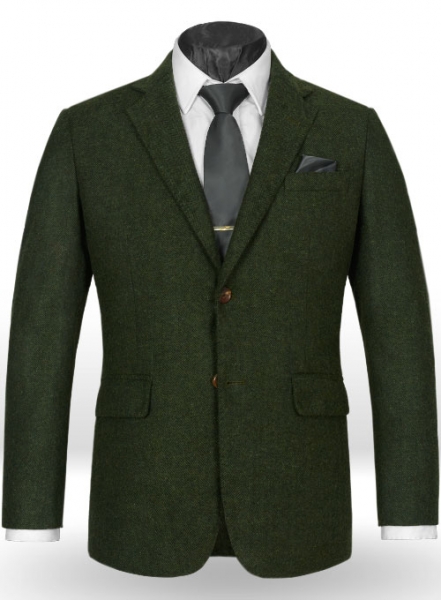 Vintage Herringbone Green Tweed Jacket