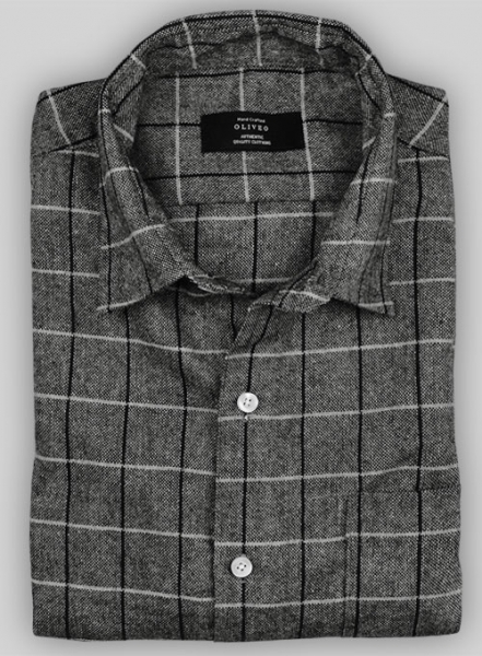 Light Weight Divine Gray Tweed Checks Shirt - Full Sleeves