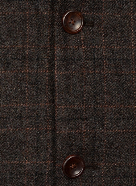 Vintage Jones Dark Brown Checks Tweed Suit