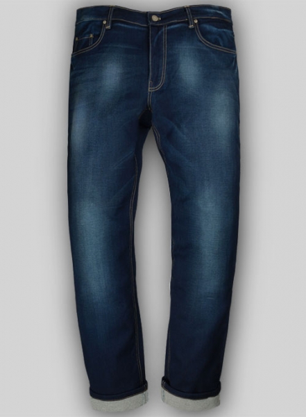 Knitted Jogger Denim Stretch Jeans - Hard Wash - Whiskers