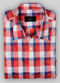 Roman Checkino Linen Shirt - Full Sleeves