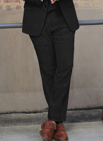 Light Weight Black Stripe Tweed Suit