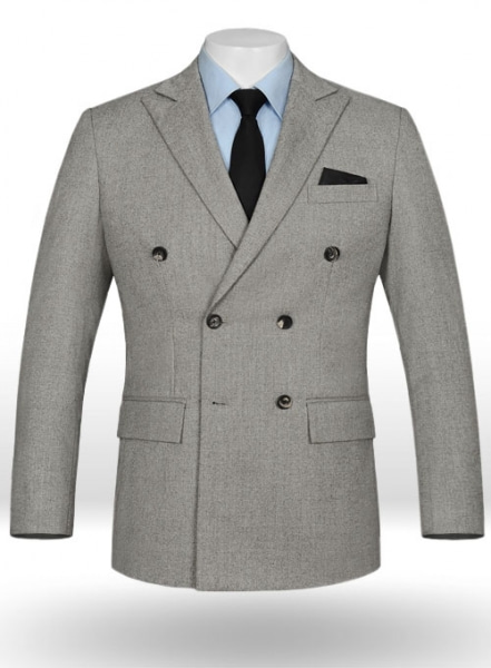 Reda Haze Gray Pure Wool Double Breasted Jacket