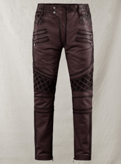 Outlaw Burnt Wine Leather Pants