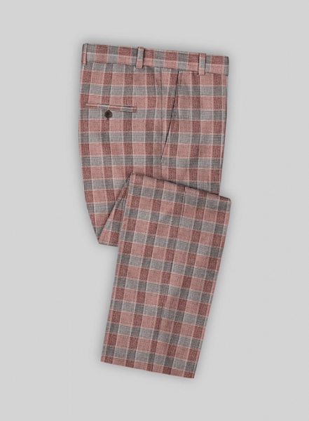 Solbiati Wine Checks Linen Suit