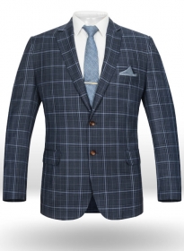 Napolean Blue Sienna Checks Wool Jacket