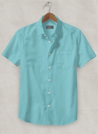 Teal Blue Stretch Poplene - Half Sleeves