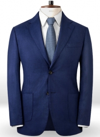 Italian Melange Blue Angora Wool Jacket - 40R